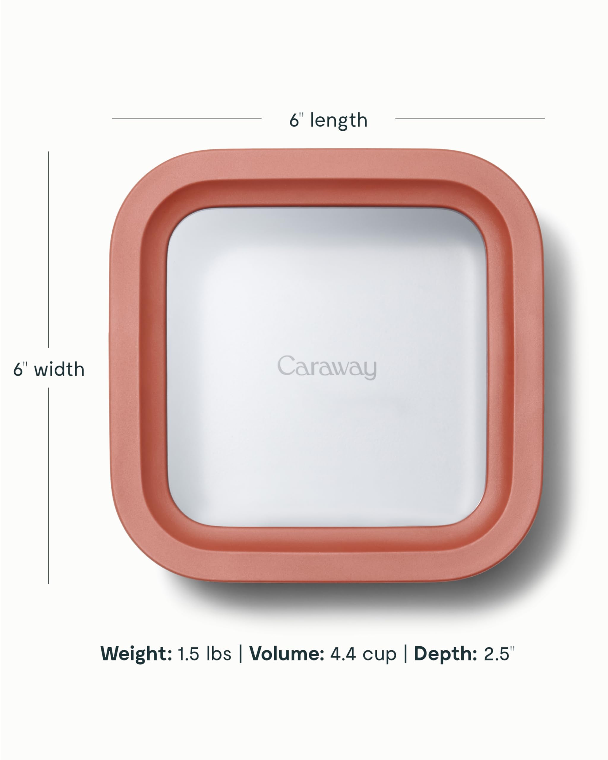 Caraway Glass Food Storage - 4.4 Cup Glass Container - Ceramic Coated Food Container - Non Toxic, Non Stick Lunch Box Container with Lids - Dishwasher, Oven, & Microwave Safe - Perracotta