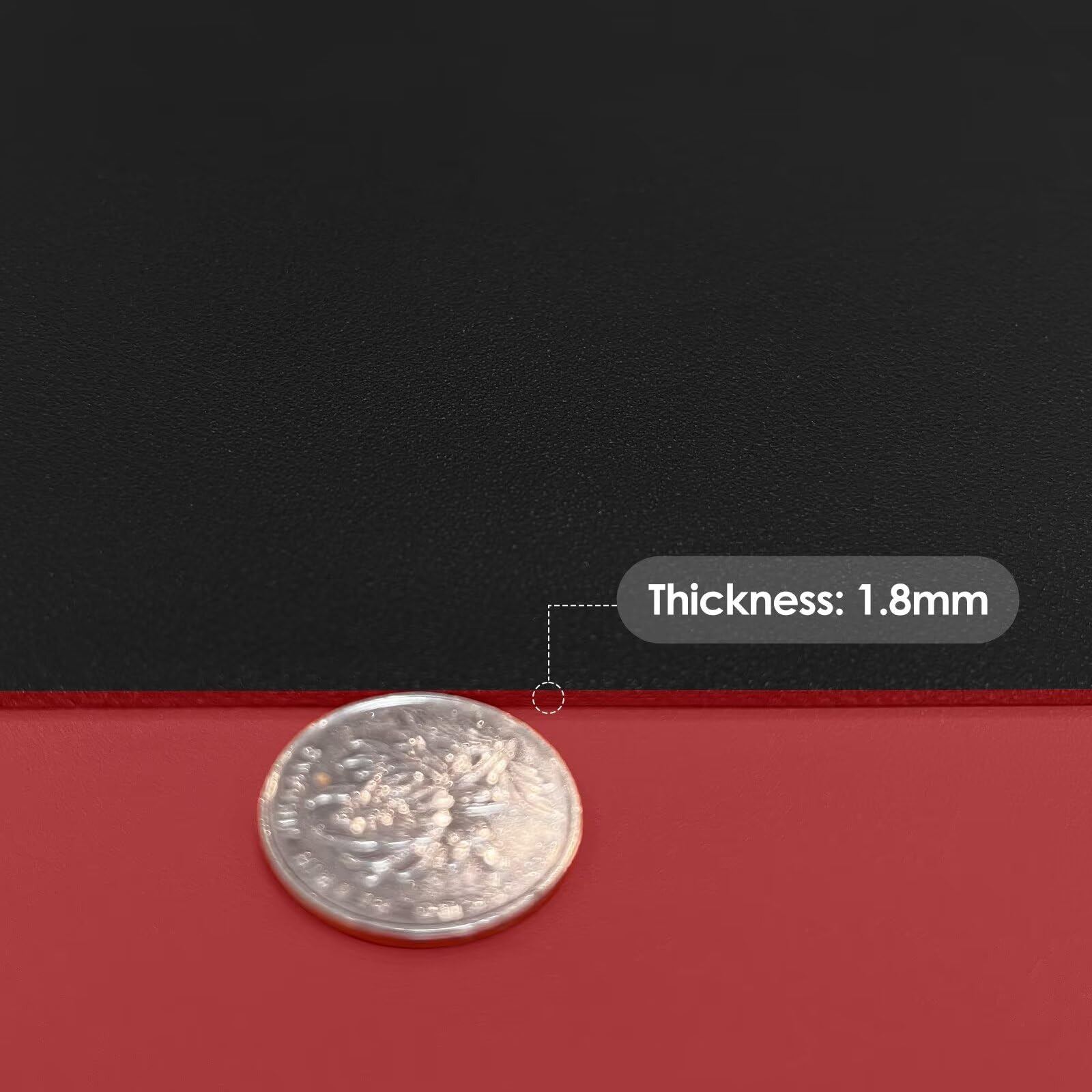 Zinkooat Leather Desk Mat,1.8mm Thick,14x60 Inch Desk Cover,Desk Protector Mat,Dresser Cover Top,Nail Table Mat,Dresser Cover,Quartz Countertop Protector,Table Sticker Cover(Black+Wine Red,14x60)