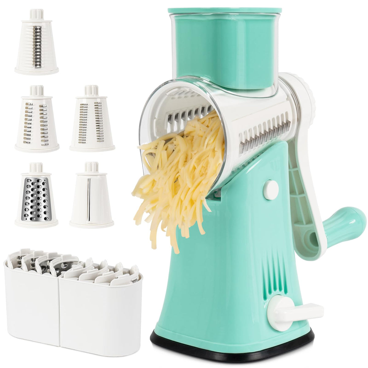 X Home Rotary Cheese Grater for Kitchen, Black