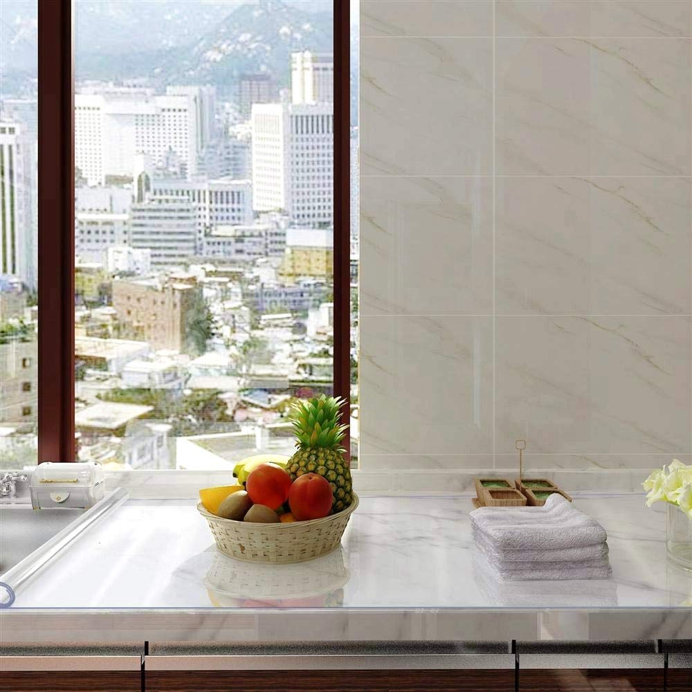 NECAUX Clear PVC Table Cover Protector 24 x 24 Inch 1.5mm Thick