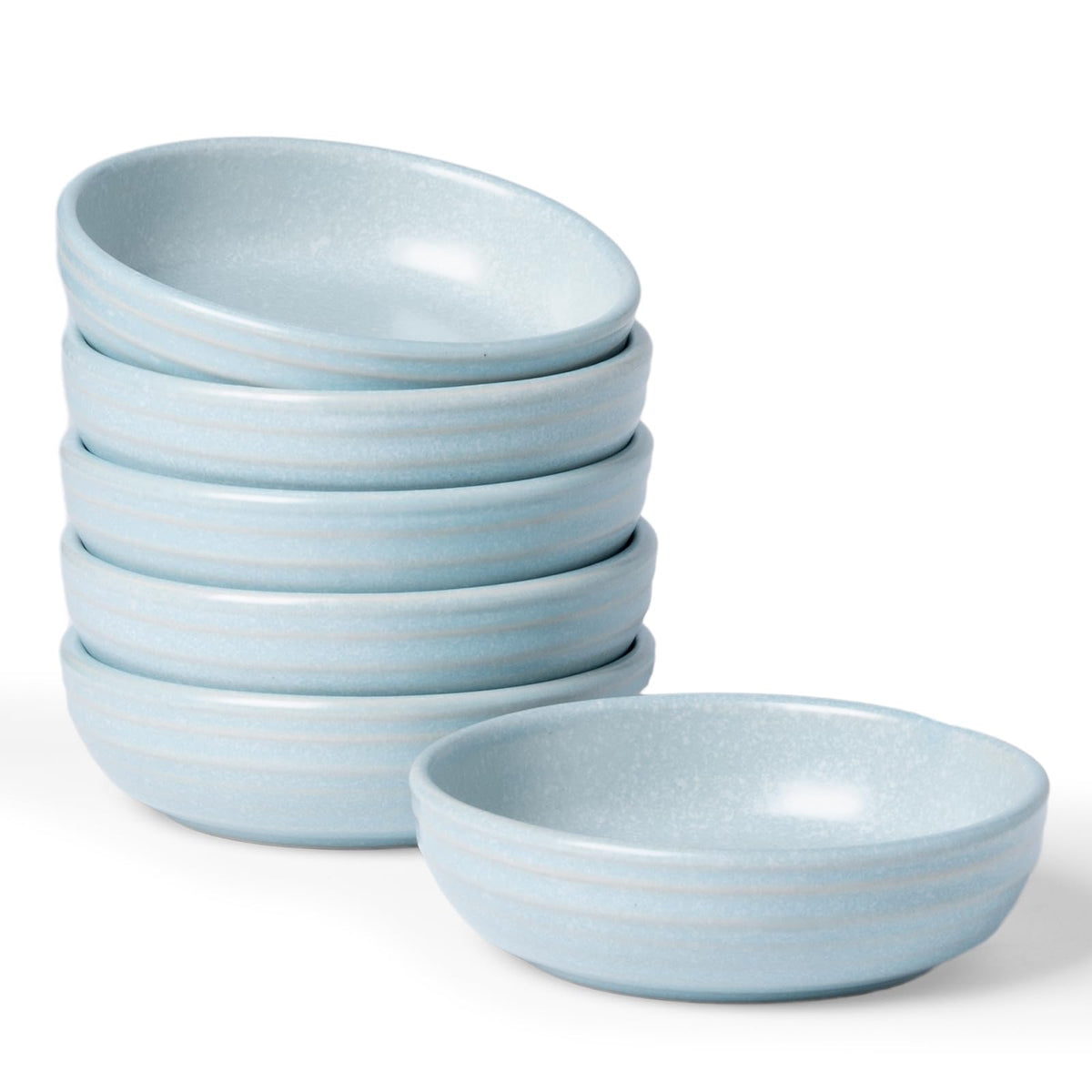 famiware Ceramic Soy Sauce Dish, 3oz Dipping Bowl Set of 6, Light Blue