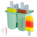 Bongpuda 6 Pieces Silicone Popsicle Molds,Easy-Release BPA-Free,Ice Pop Mold Ice Cream Molds For Kids,With 6 PCS Plastic Stick+Cleaning Brush (Mint Green)