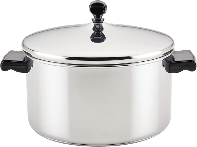 Farberware Classic Stainless Steel Stockpot with Lid, 6-Quart