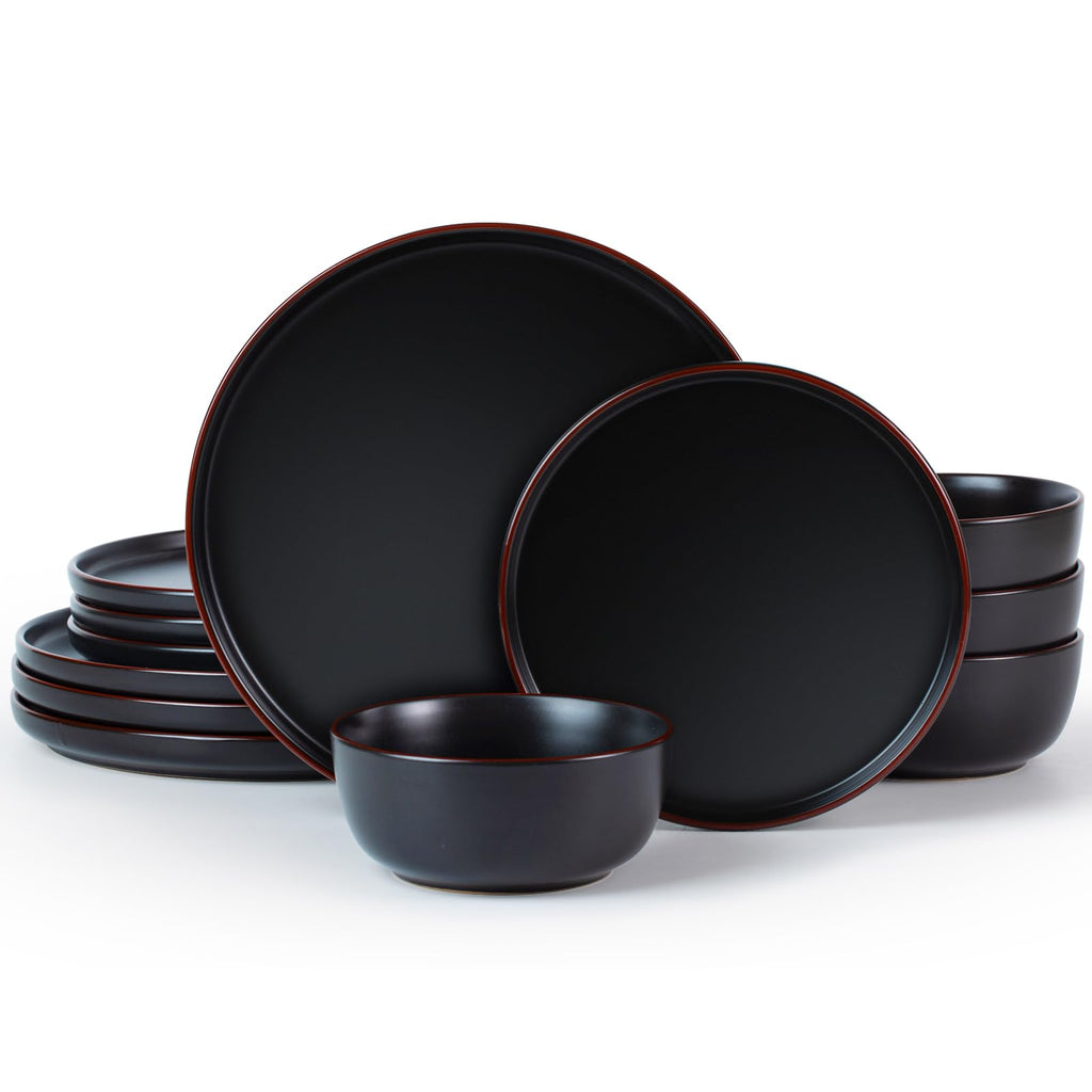 Famiware Mercury 12-Piece Stoneware Dinnerware Set, Multi-color