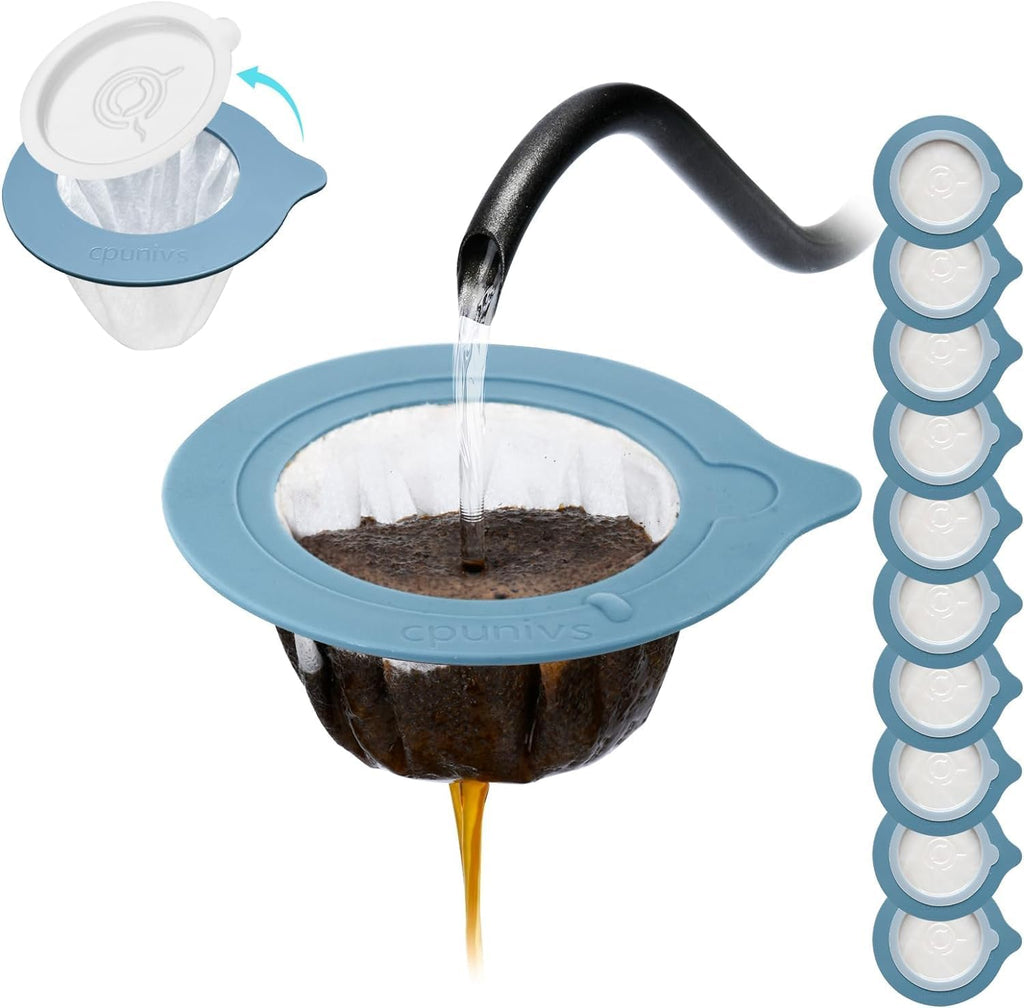 CPUNIVS Portable Pour Over Coffee Dripper Reusable Coffee Filter Pour Over Coffee Maker for Camping Coffee, Travel Coffee Maker (50, blue)