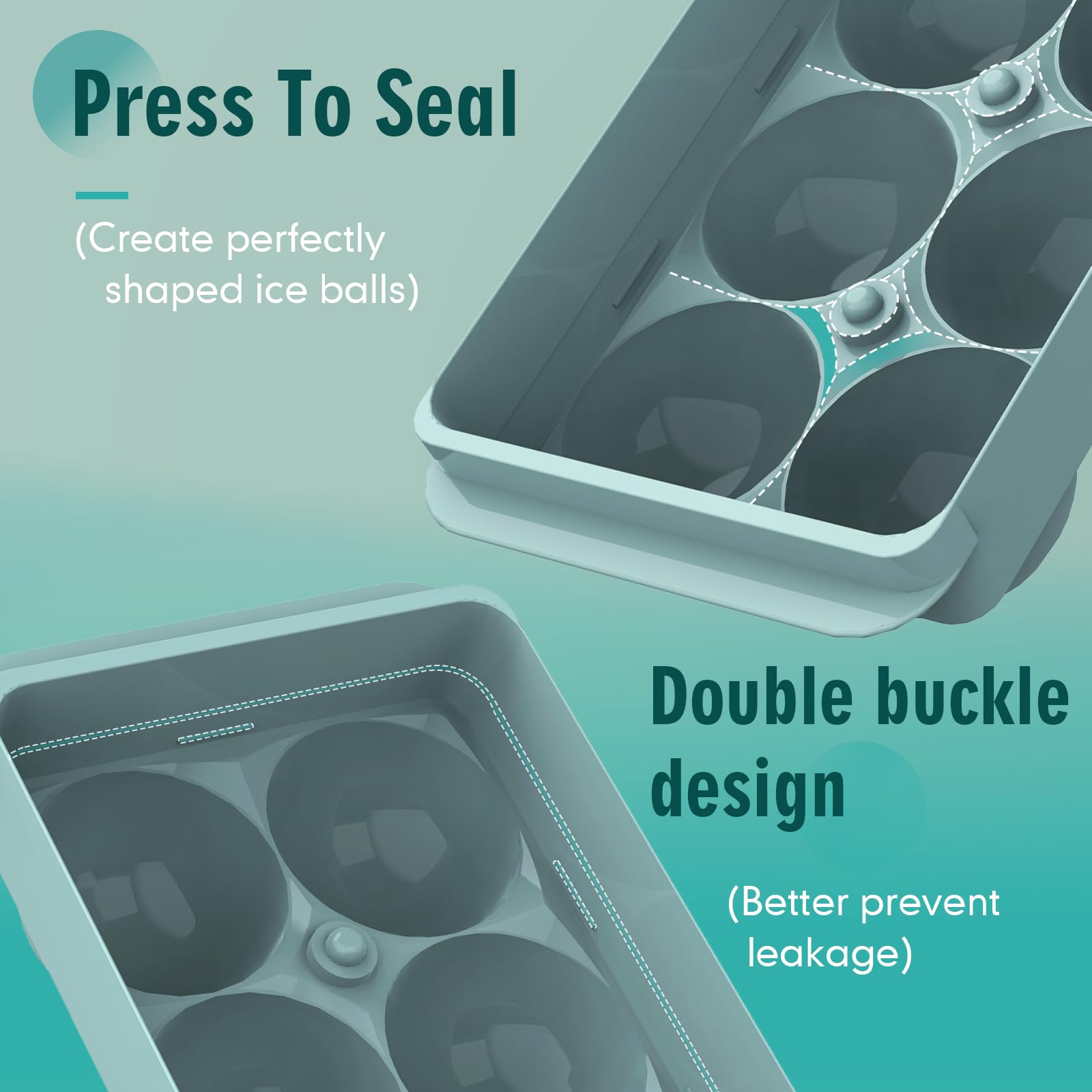 WIBIMEN 2.5-Inch Large Ice Cube Molds, 2-Pack Round Ice Ball Molds