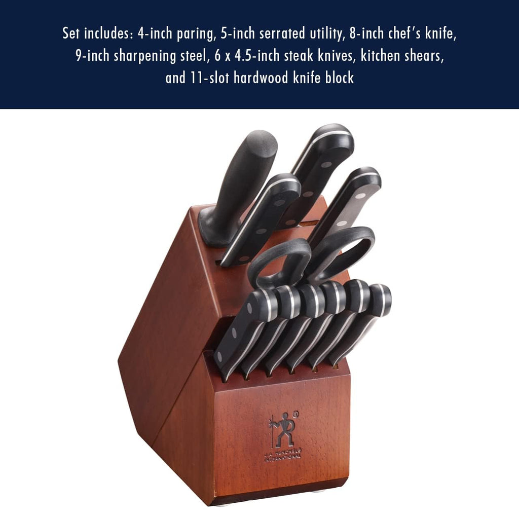 Henckels Solution 12-Pc Knife Set, Razor-Sharp, German Engineered, Brown