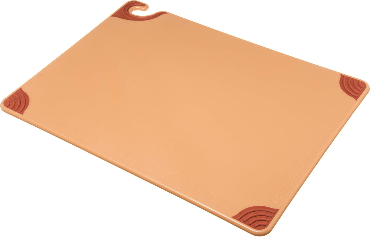 San Jamar Saf-T-Grip Cutting Board with Food Safety Hook for Kitchen, Restaurants, and Fast Food, Plastic, 18 x 24 x 0.5 Inches, Green, (Pack of 6)