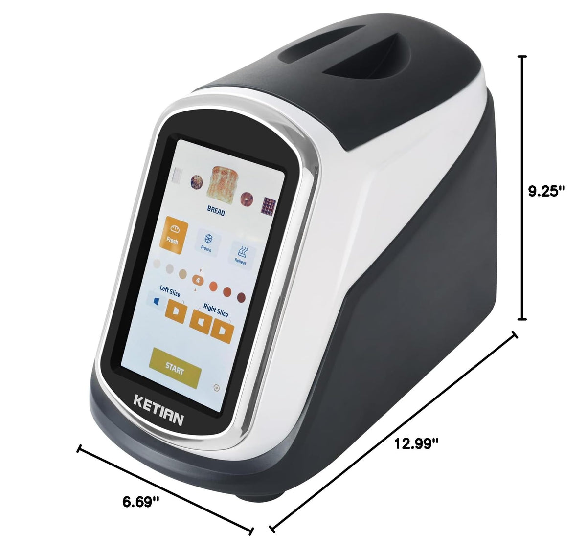 2 Slice Touchscreen Toaster,2 Wide Slots,Smart Bread Toaster for Bagel English Muffins Toast Pastry Waffles Bread, Customize Toasting Time,Have a Quick Look,120V 1400W
