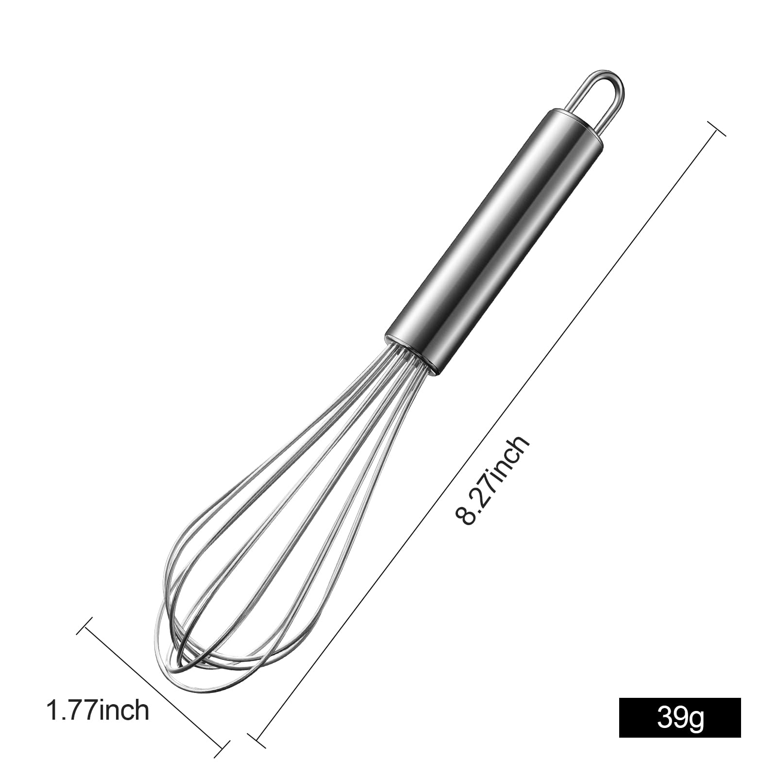 Aniso Stainless Steel Whisk (8.4 inches, Silver)