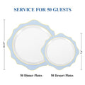 realluck 100Pcs Black Plastic Plates for 50 Guests