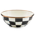 MACKENZIE-CHILDS Enamel Everyday Bowl, Serving Bowl for Entertaining, Extra-Small, Black-and-White Courtly Check, Set of 1