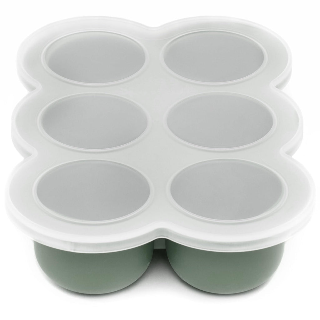 WeeSprout Silicone Freezer Tray with Clip on Lid Perfect Food Storage Container for Homemade Baby Food, Vegetable, Fruit Purees, and Breast Milk (Bright Blue, Six 3 Ounce Sections)