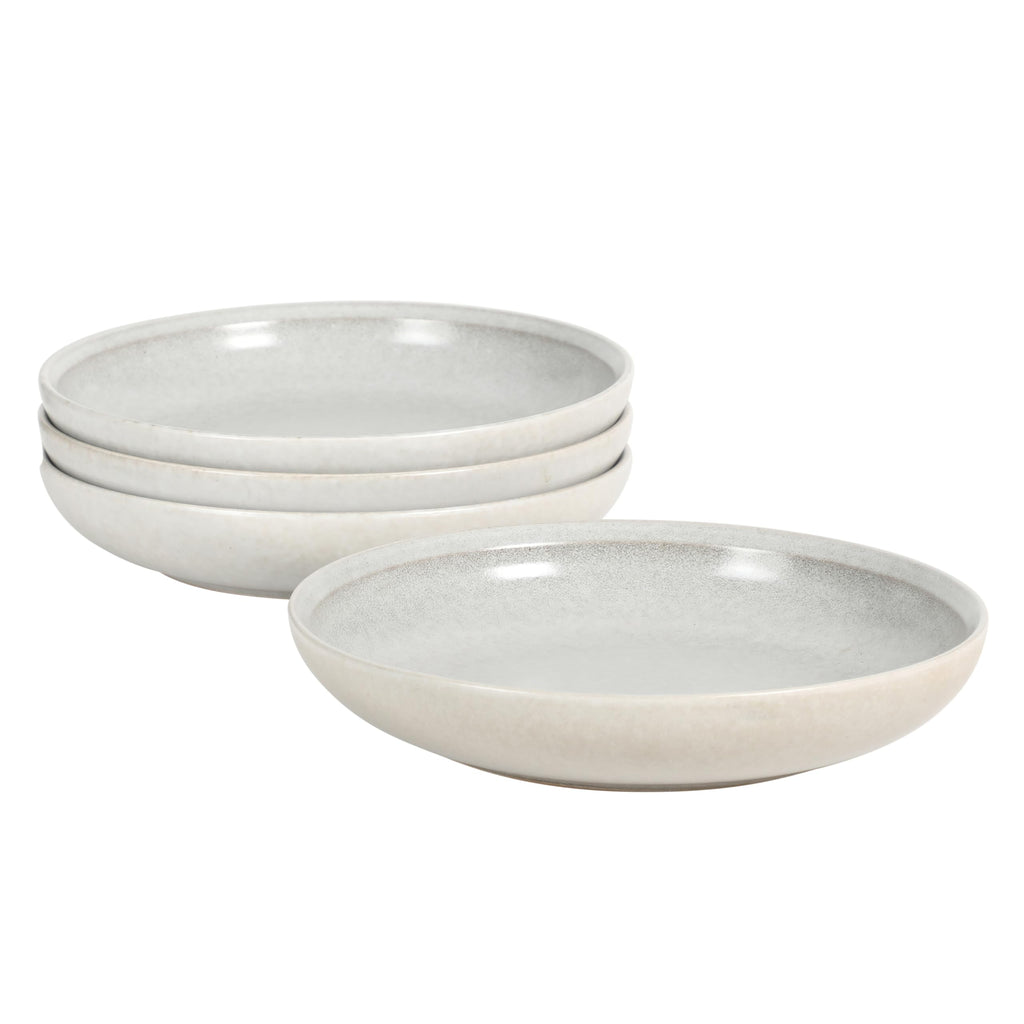 Gibson Elite Beckett 4-Piece Multi-Color 9 Inch Dinner Plate Bowl Set – Reactive Glaze Stoneware – Shallow Serving Pasta Bowls (Blate) – Wide-Rim Round Design – Microwave & Dishwasher Safe