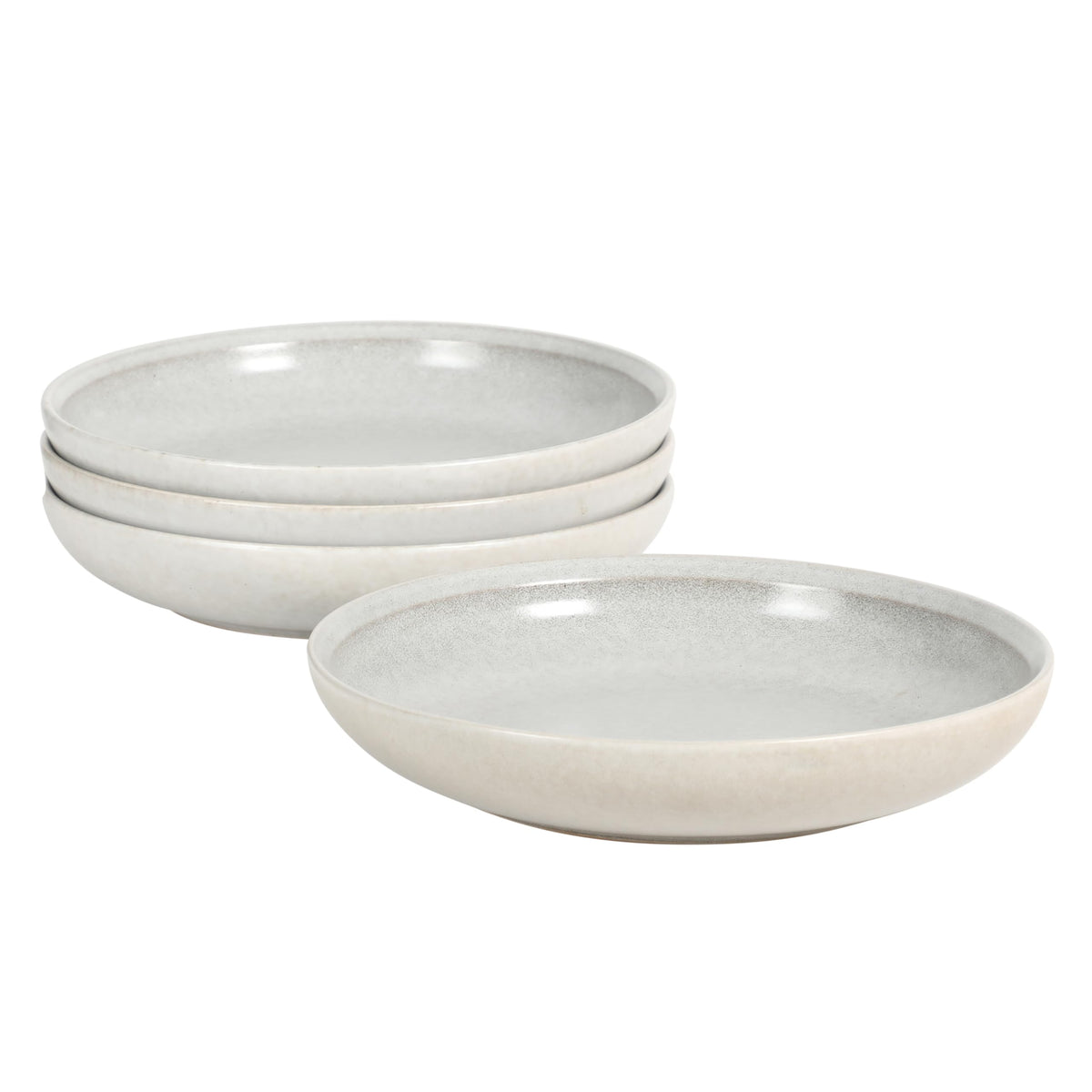 Gibson Elite Beckett 4-Piece Multi-Color 9 Inch Dinner Plate Bowl Set – Reactive Glaze Stoneware – Shallow Serving Pasta Bowls (Blate) – Wide-Rim Round Design – Microwave & Dishwasher Safe