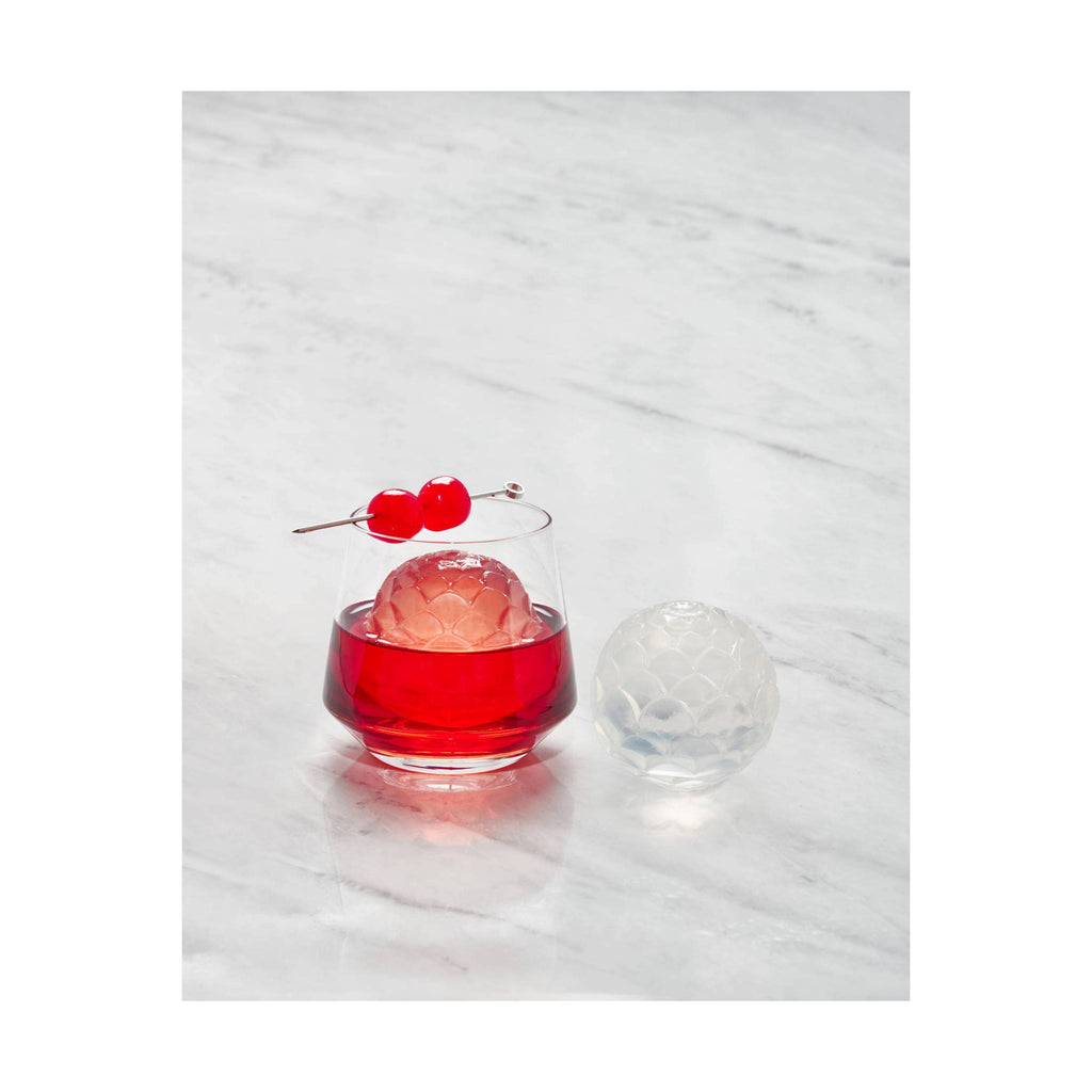 W&P Design Petal Ice Tray, Perfect Etched Spheres, Slow Melting for Whiskey and Cocktails, Food Grade Premium Silicone, Dishwasher Safe, BPA Free