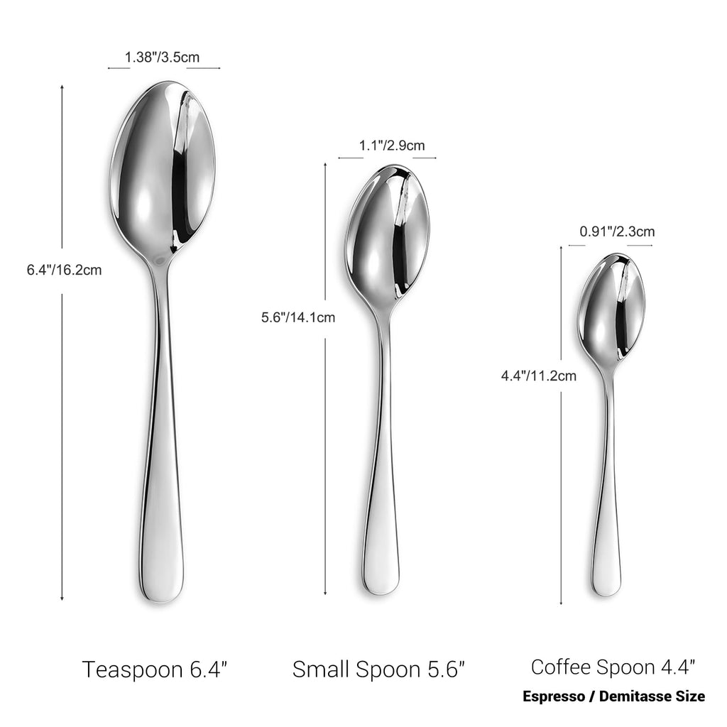 KEAWELL Premium Louise 6-Piece 4.4-Inch 18/10 Coffee Spoons (4.4 inches, 6)
