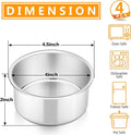 P&P CHEF 4 Inch Cake Pan Set of 4, Stainless Steel Round Cake Pans Tins