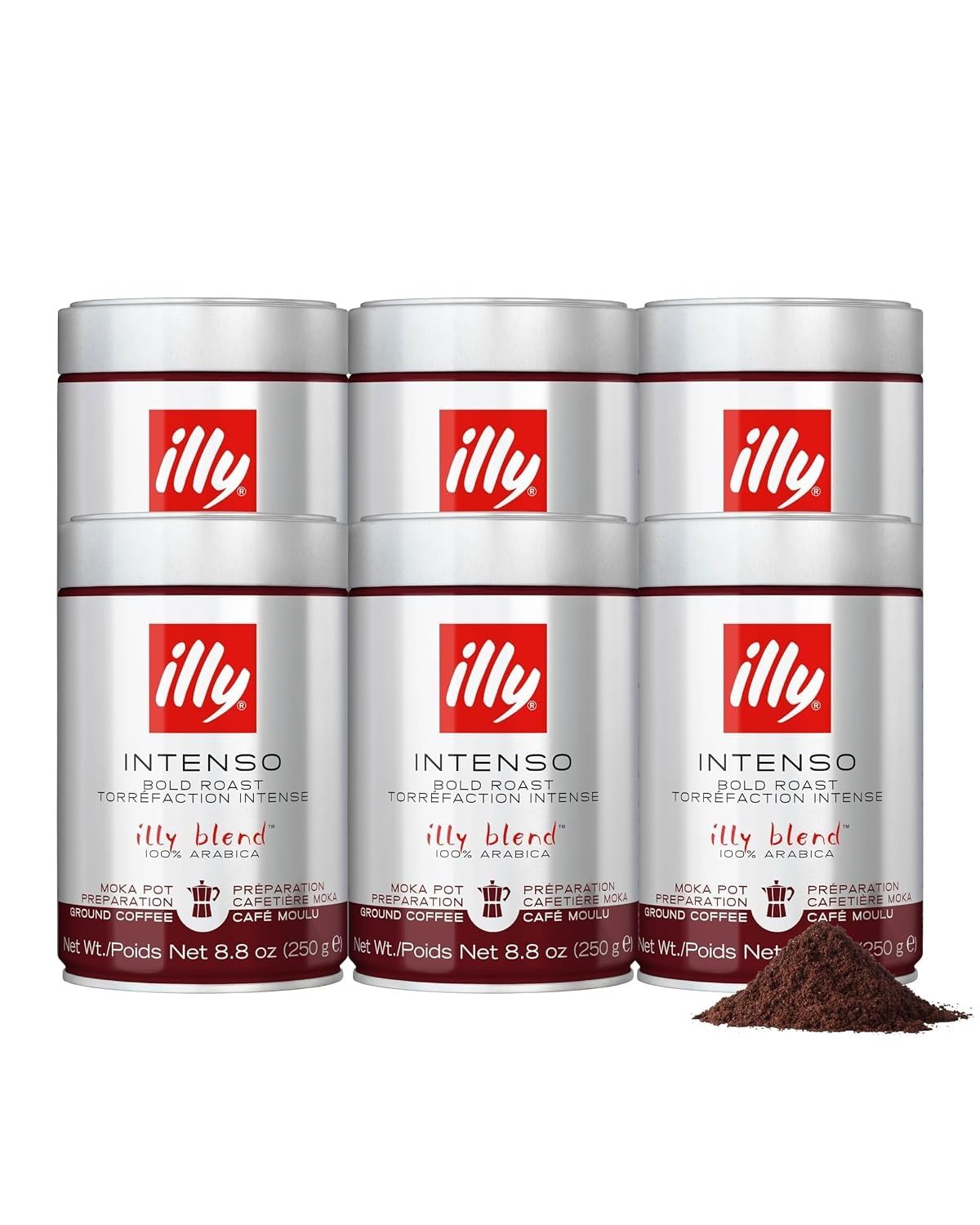 illy Ground Moka Coffee, Classico Medium Roast, 8.8 oz