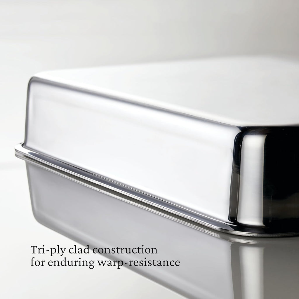 Hestan Provisions OvenBond – 9" x 13" Tri-ply Rectangular Stainless Steel Baking Pan