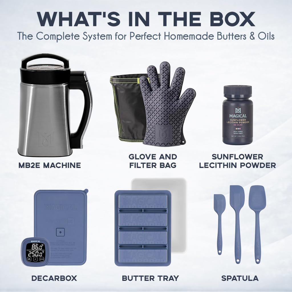 Magical Butter Machine MB2E Herb Infuser Lecithin, Decarbox, Tray, Spatulas