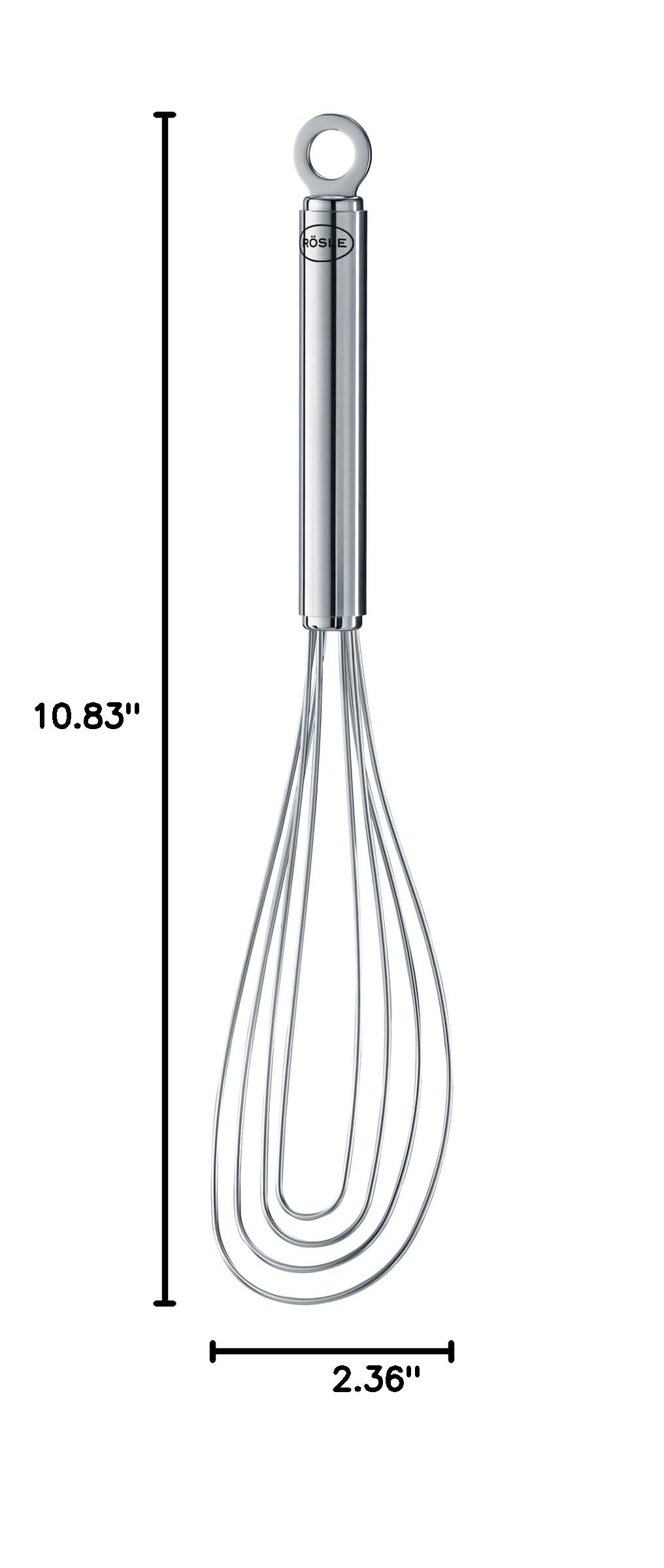 Rösle Stainless Steel Flat Whisk, 4 Wire, 10.6-inch