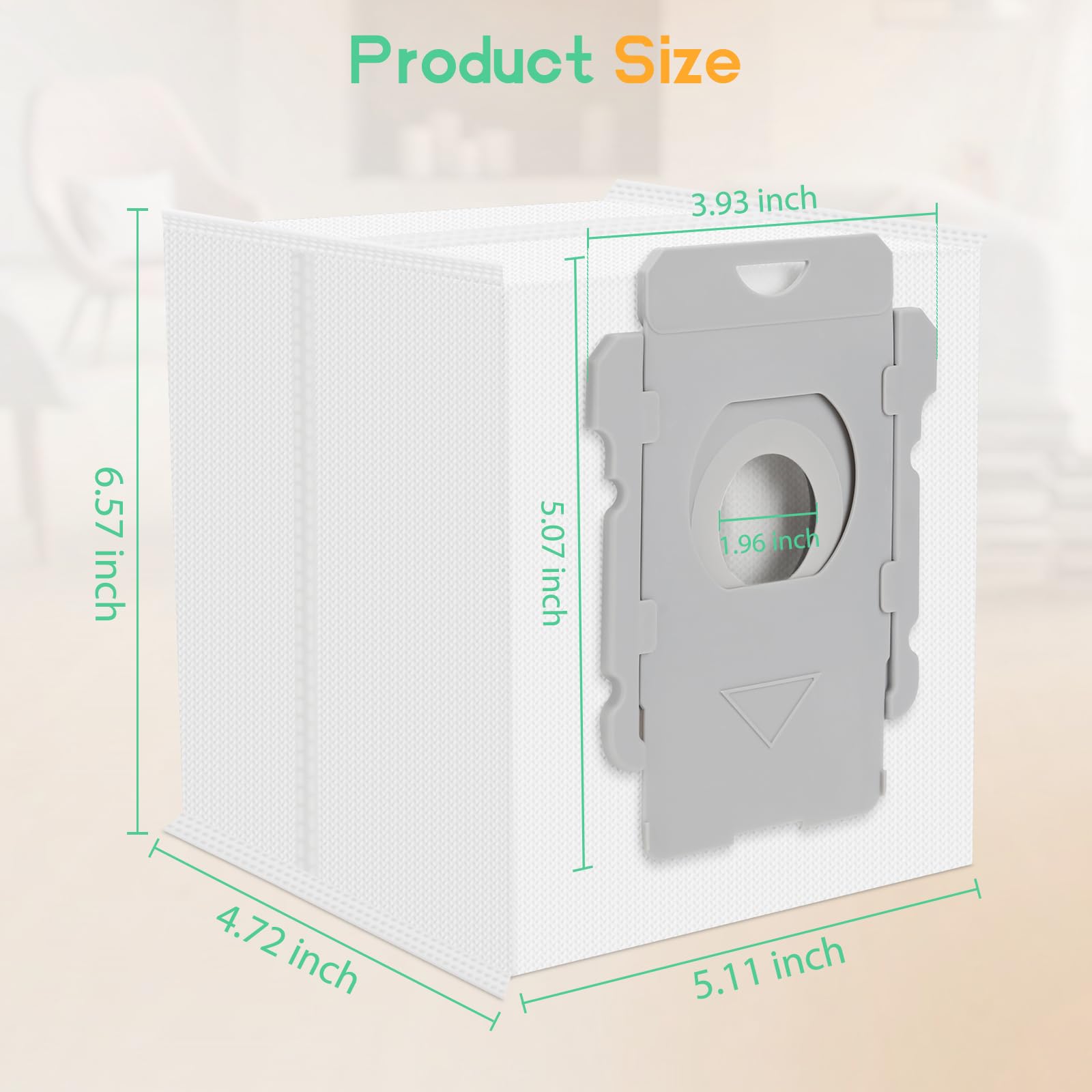 6 Pack Roomba Replacement Parts - Vacuum Bags for iRobot Roomba i7+, i1+, i2+, i3+, i4+, i5+, i6+, i8+, j6+, j7+, j8+, j9+, s9+, Combo i5+, j5+, j7+, j9+, High-Efficiency Dirt Disposal Bags
