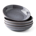 AmorArc 8.5'' Large Pasta Bowls, 36oz Stoneware Pasta Serving Bowls Set of 4 for Kitchen, Wide Bowls for Pasta,Salad,Fruit,Oatmeal, Microwave Safe, Reactive Glaze-Gray