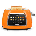 Culinaid Toaster 2 Slice Smart Touch Screen, Retro 1.5'' Extra Wide Slot Stainless Steel Digital Bread Toaster with Memory Function, Bagel, Defrost, 6 Browning Levels and Removable Crumb Tray, Red
