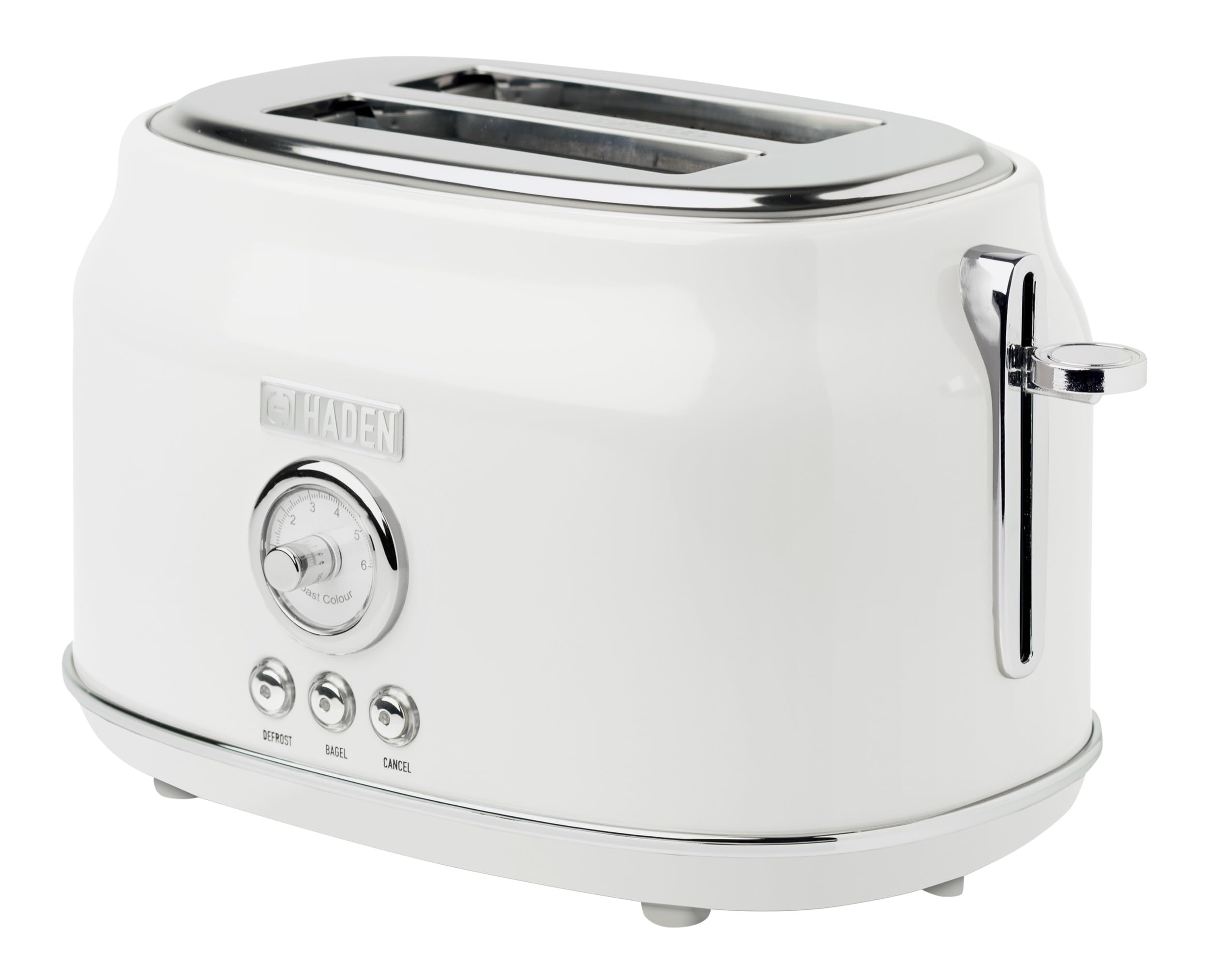 Haden Dorset 2 Slice Extra Wide Slot Toaster with Cool Touch Exterior, Removable Crumb Tray, and 6 Variable Browning Control, Ivory