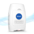 EyeVac Air 2-in-1 HEPA Air Purifier & Touchless Vacuum Automatic Dustpan - Ultra Fast & Powerful - Covers 600 Sq ft - Corded Canister Vacuum, Bagless, Automatic Sensors, 1000 Watt (White/White)