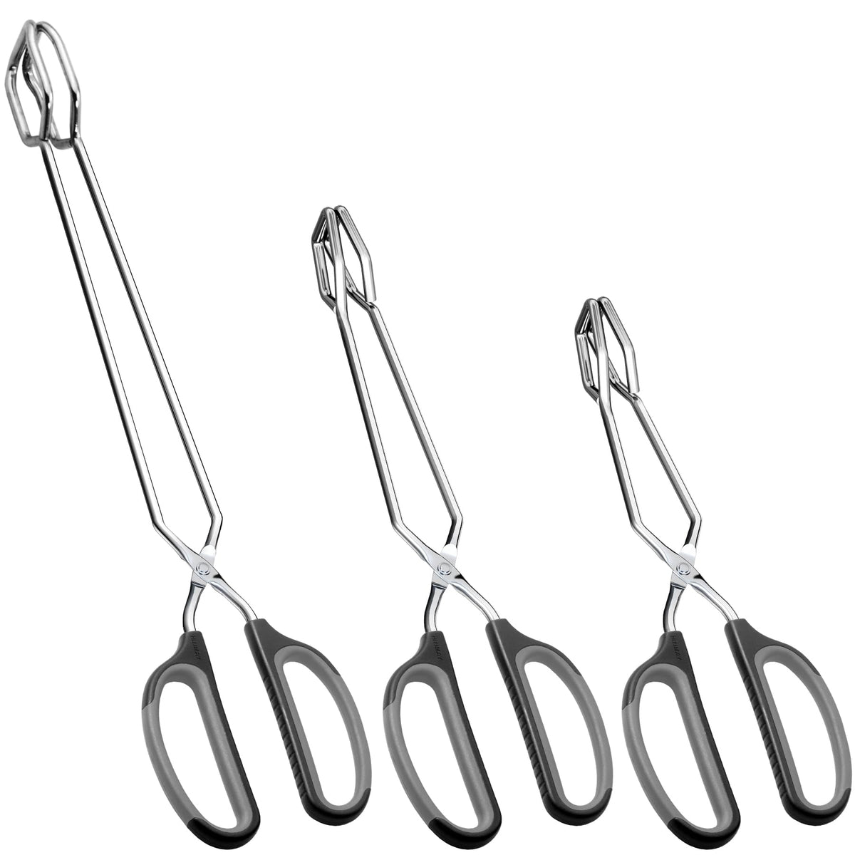 HINMAY Scissor Tongs with Comfort-Grip Handle 12-Inch Cooking Tongs