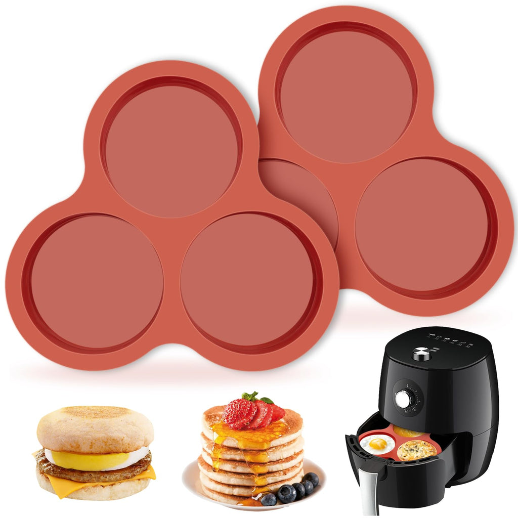 JOERSH Silicone Egg Bite Molds, 3 Inch, 2 Pack