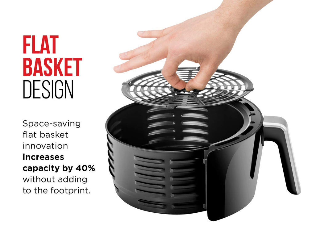 Chefman Digital 3.6 Quart Touch Screen Air Fryer Oven w/Space Saving Flat Basket, Healthy Oil-Free Airfryer w/ 60 Minute Timer & Auto Shutoff, Dishwasher Safe Parts, BPA-Free, Black