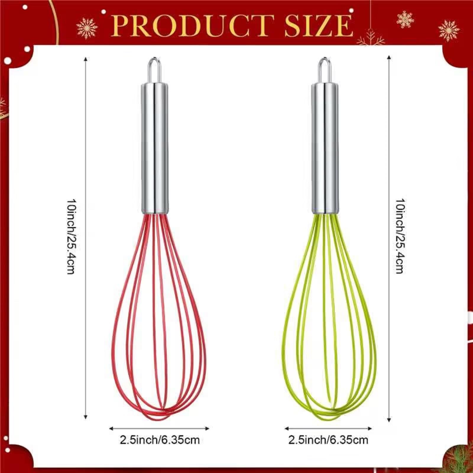 FoldTier 24 Sets 10 Inch Whisks Bulk DIY Fillable Whisk Gifts Colored Silicone Whisks for Cooking Heat Resistant Egg Beaters for Candy Holder Party Favors