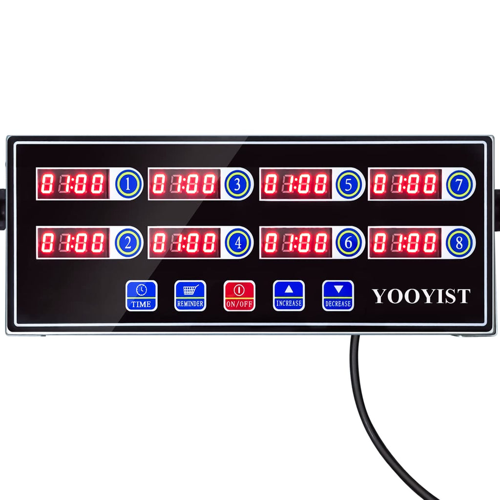 YOOYIST Commercial 8 Channel Digital Kitchen Timer Loud Alarm Cook Timer