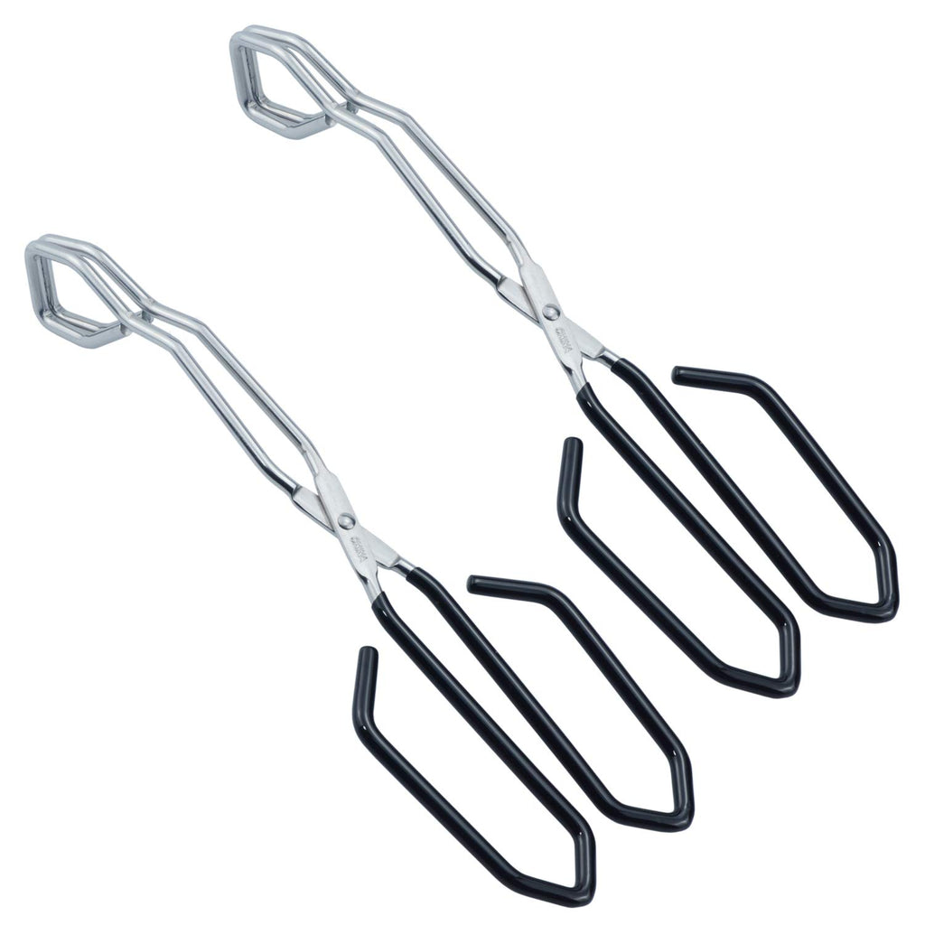 HINMAY Kitchen Scissor Tongs 11" Stainless Steel Cooking Tongs, Set of 2