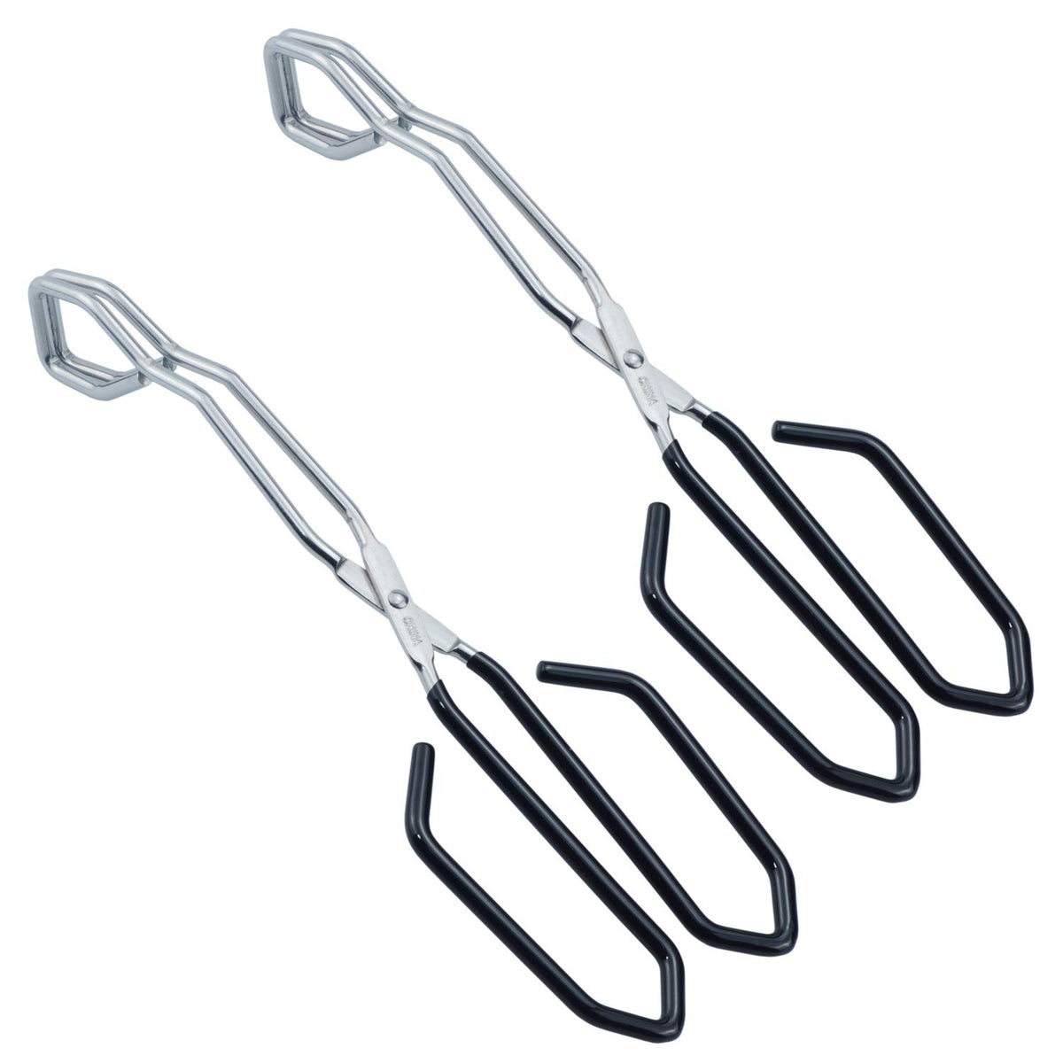 HINMAY Kitchen Scissor Tongs 11" Stainless Steel Cooking Tongs, Set of 2