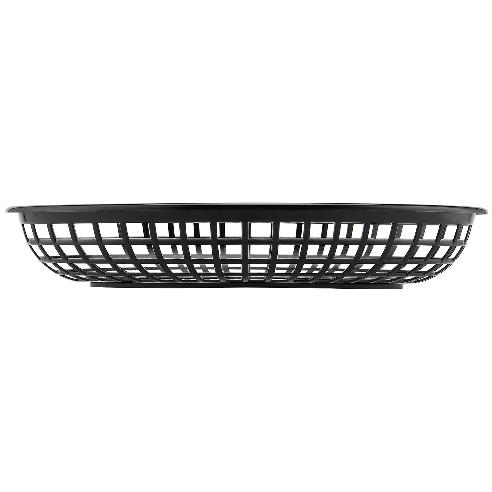 HEIHAK 80 Pack 9x5.7x1.6 Inch Black Plastic Fast Food Baskets, Restaurant Serving Basket, Oval Fast Food Serving Baskets for Picnic, Deli Serving, Chicken, Burgers and Fries