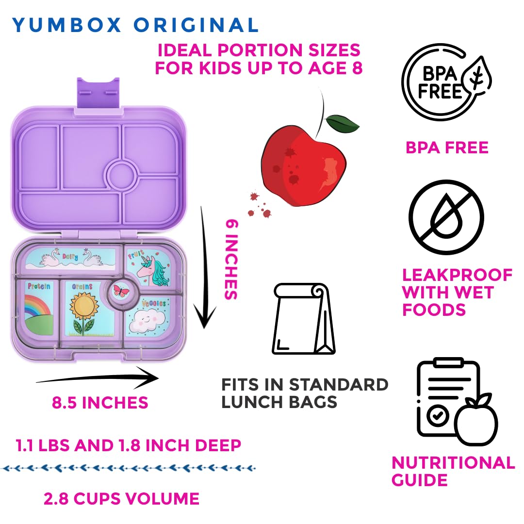 Yumbox Original Leakproof Bento Lunch Box - Lavande Purple Unicorn