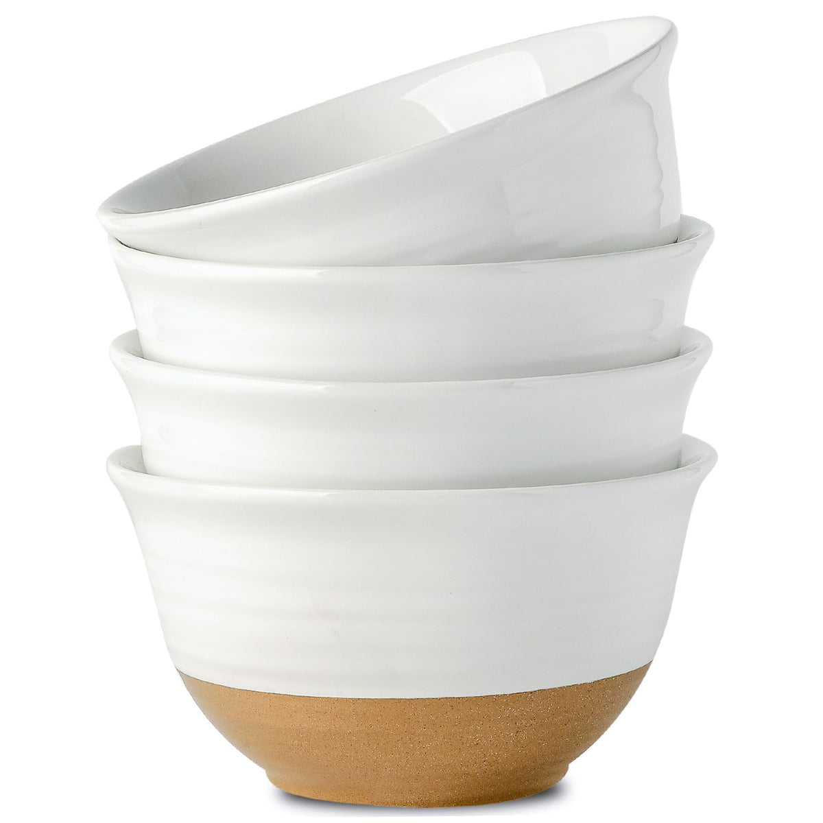 HASENSE Ceramic Serving Bowls, Large Salad Pasta Mixing Bowls Set, 2.1/1.0/0.5 Qt for Entertaining, White Nesting Batter Bowls for Prepping Baking, Dishwasher Microwave Safe, Set of 3