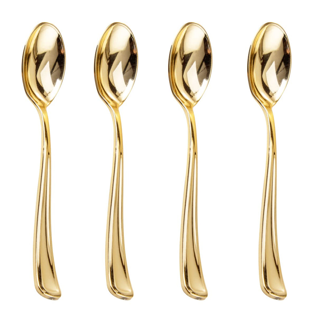 Liacere 200pcs Gold Plastic Forks - Heavyweight - 7.4 Inch Heavy Duty Forks - Gold Plastic Silverware Perfect For Parties & Weddings & Restaurants & New Year And Daily Using＆Thanksgiving＆Fall Party