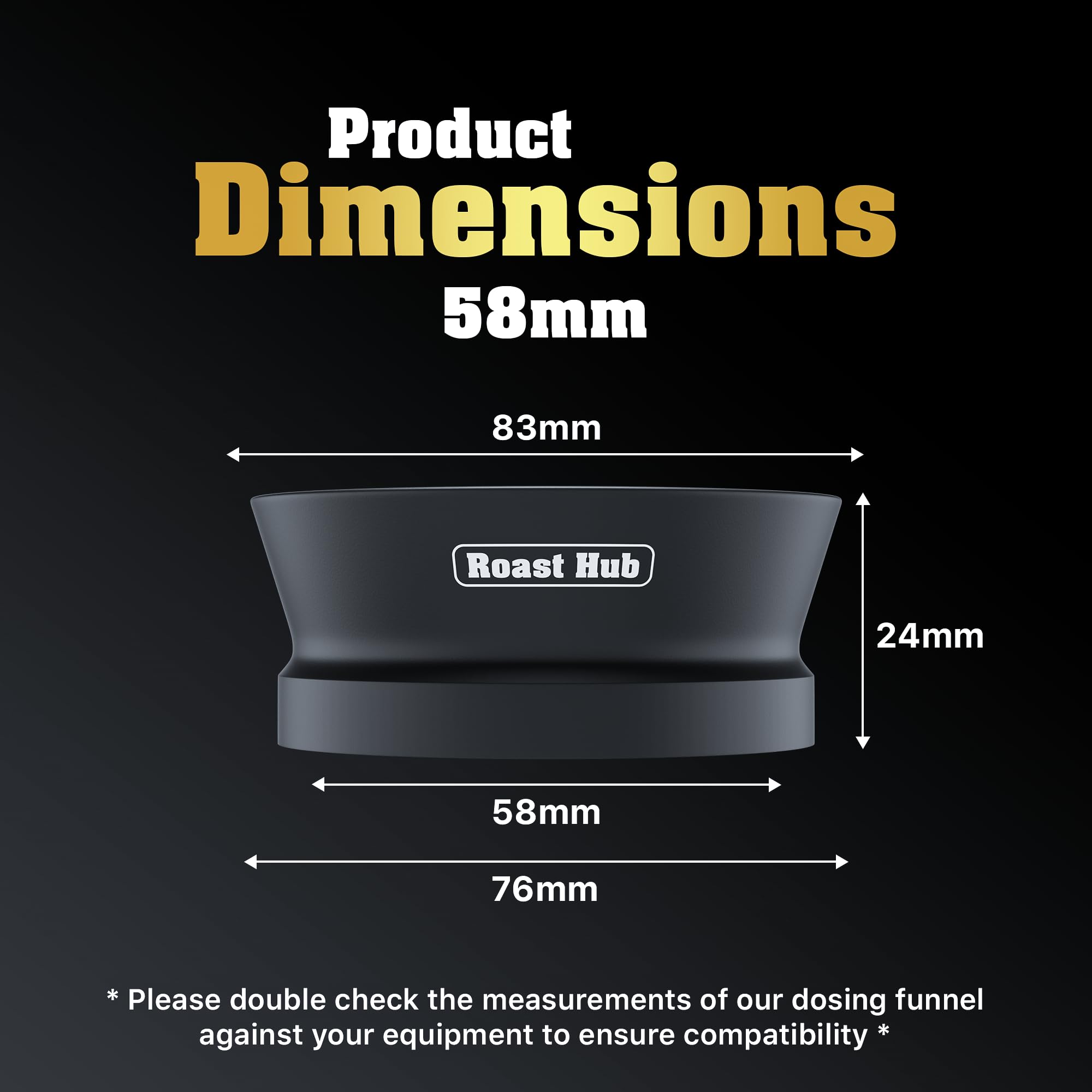 Roast Hub 58mm Magnetic Dosing Funnel for Portafilter Espresso Machine ~ High Strength 12 Magnet Design ~ Fits Most Express Coffee Machines ~ Home Barista Espresso Portafilter Adapter ~ UK Brand
