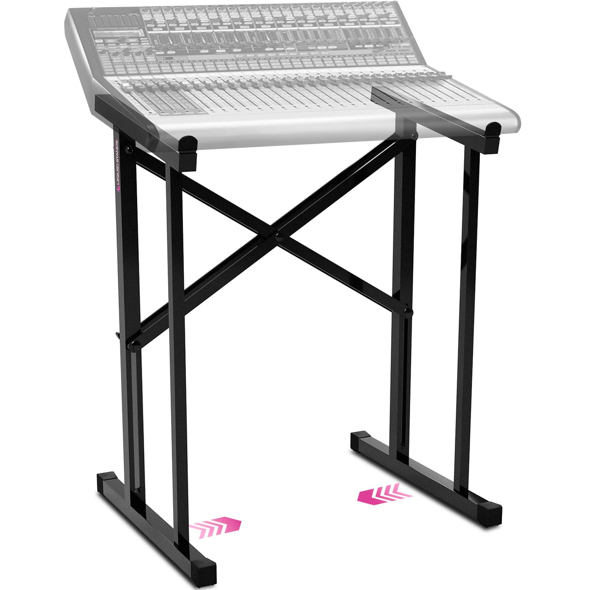 Liquid Stands Portable Audio Mixer Stand - Angled Foldable & Adjustable Studio Music Mixer Synth, MPC Stand For Drum Machines, DJ Turntables, Audio Rack Music Equipment & More
