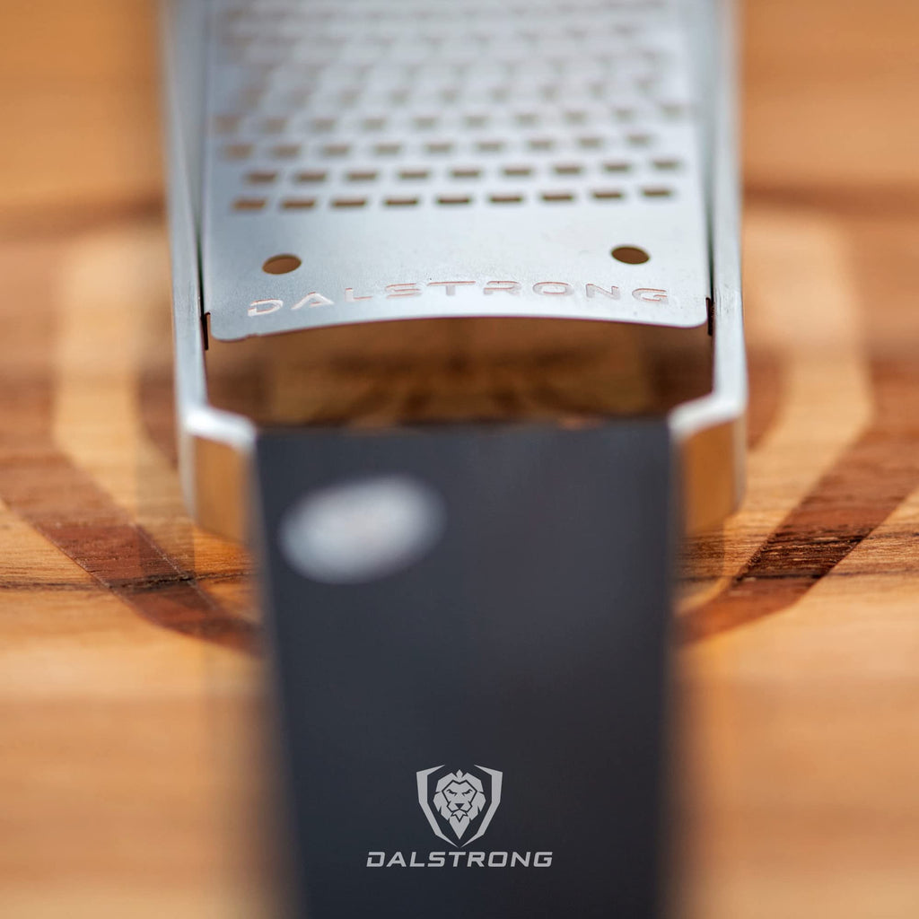 DALSTRONG Professional Wide Cheese Grater - Coarse - #304 Stainless Steel Blade - G10 Handle Kitchen Shredder - w/Blade Cover - Hard/Medium Cheese, Shallots, Garlic, Ginger - NSF Certified