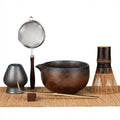 GleeNflux 7-Piece Matcha Whisk Set with Handmade Bowl & Purple Bamboo Whisk