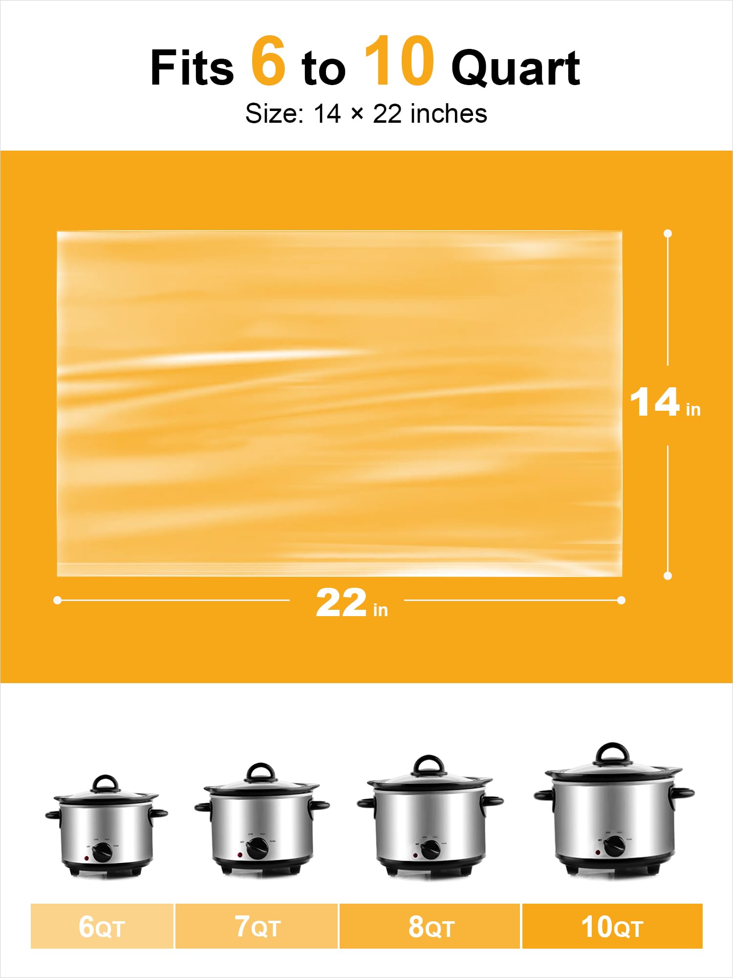 SMARTAKE Slow Cooker Liners, Large Size 14"x 22" 15 Liners