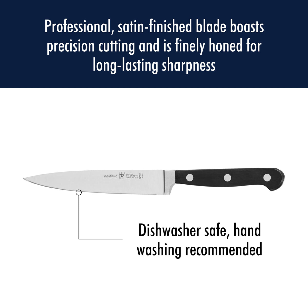 HENCKELS Classic 3-Pc Starter Chef Knife Set, Razor-Sharp German Engineered