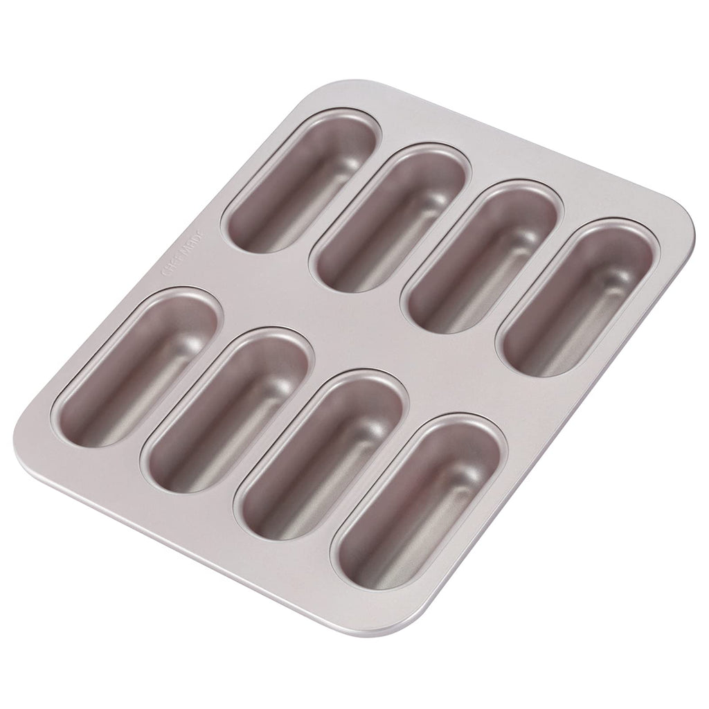 CHEFMADE Muffin Cake pan, 12-Cavity Non-Stick Chestnut-Shaped Bakeware for Oven Baking (Champagne Gold)