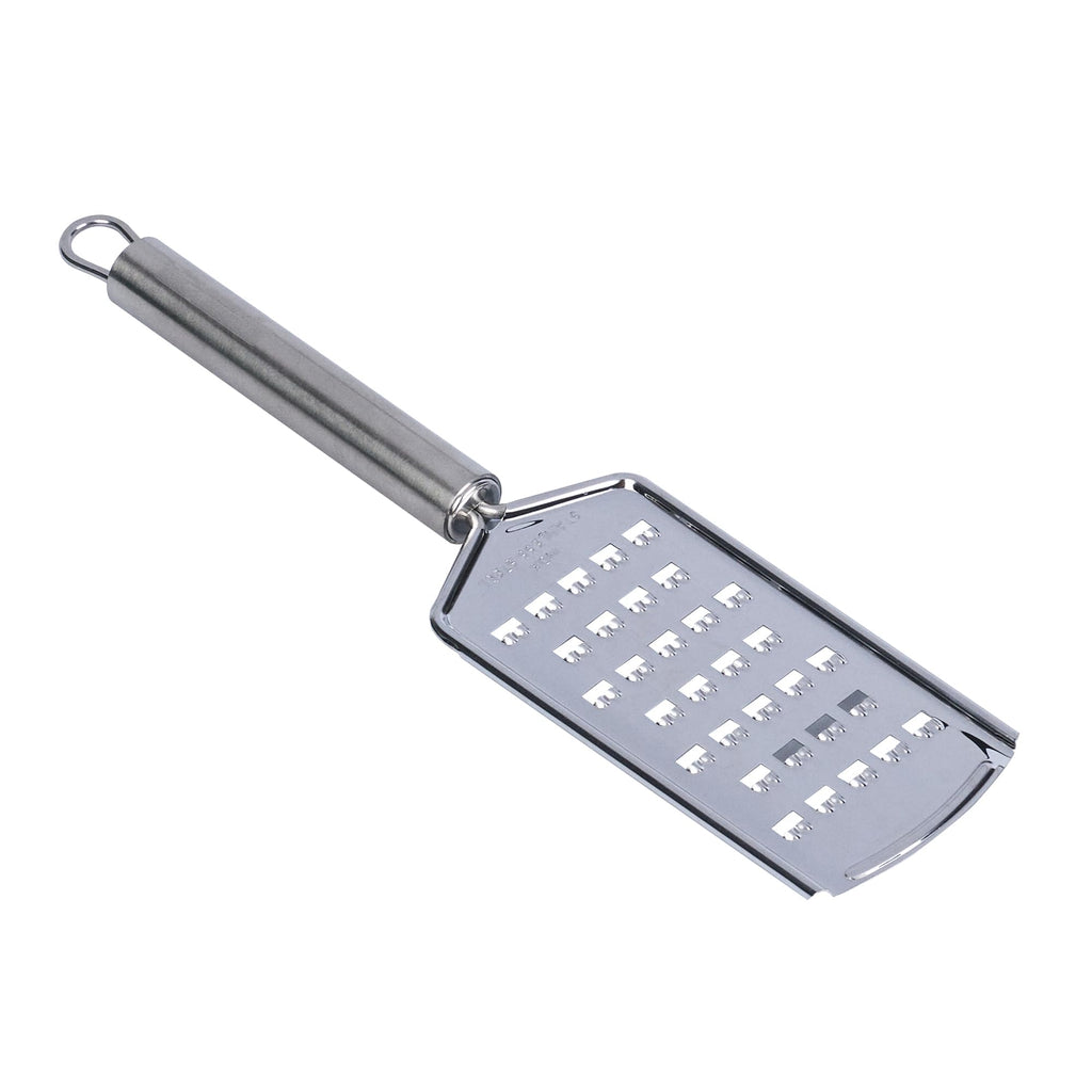 Restaurantware Stainless Steel Coarse Cheese Grater - German Standard Lemon Zester with Ergonomic Handle, Sharp Blades, Dishwasher Safe - Handheld Kitchen Grater for Parmesan, Garlic, Ginger